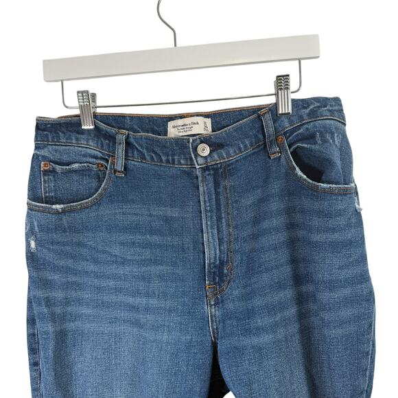 Abercrombie & Fitch Curve Love Ankle Straight Ultra High Rise Jeans Womens 32/14 - Picture 2 of 8